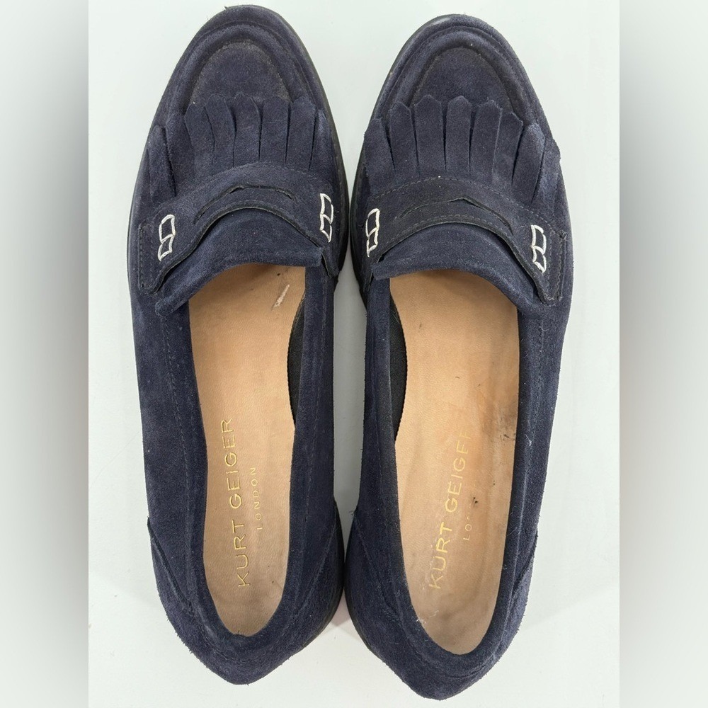 Kirt Geiger Blue Suede Chunky Platform Loafers 41